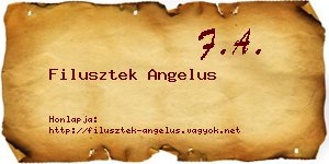 Filusztek Angelus névjegykártya
